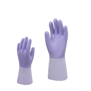 Gant latex adhérisé violet support nylon T10 Réf.  5230
