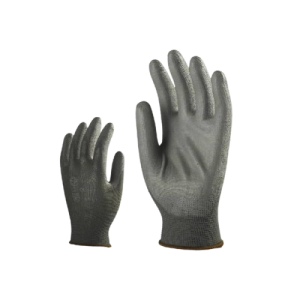 Gant polyester gris, paume enduite polyuréthane gris Réf.  6130
