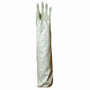 Manchette PU blanc 45cm (la paire) – MO45350